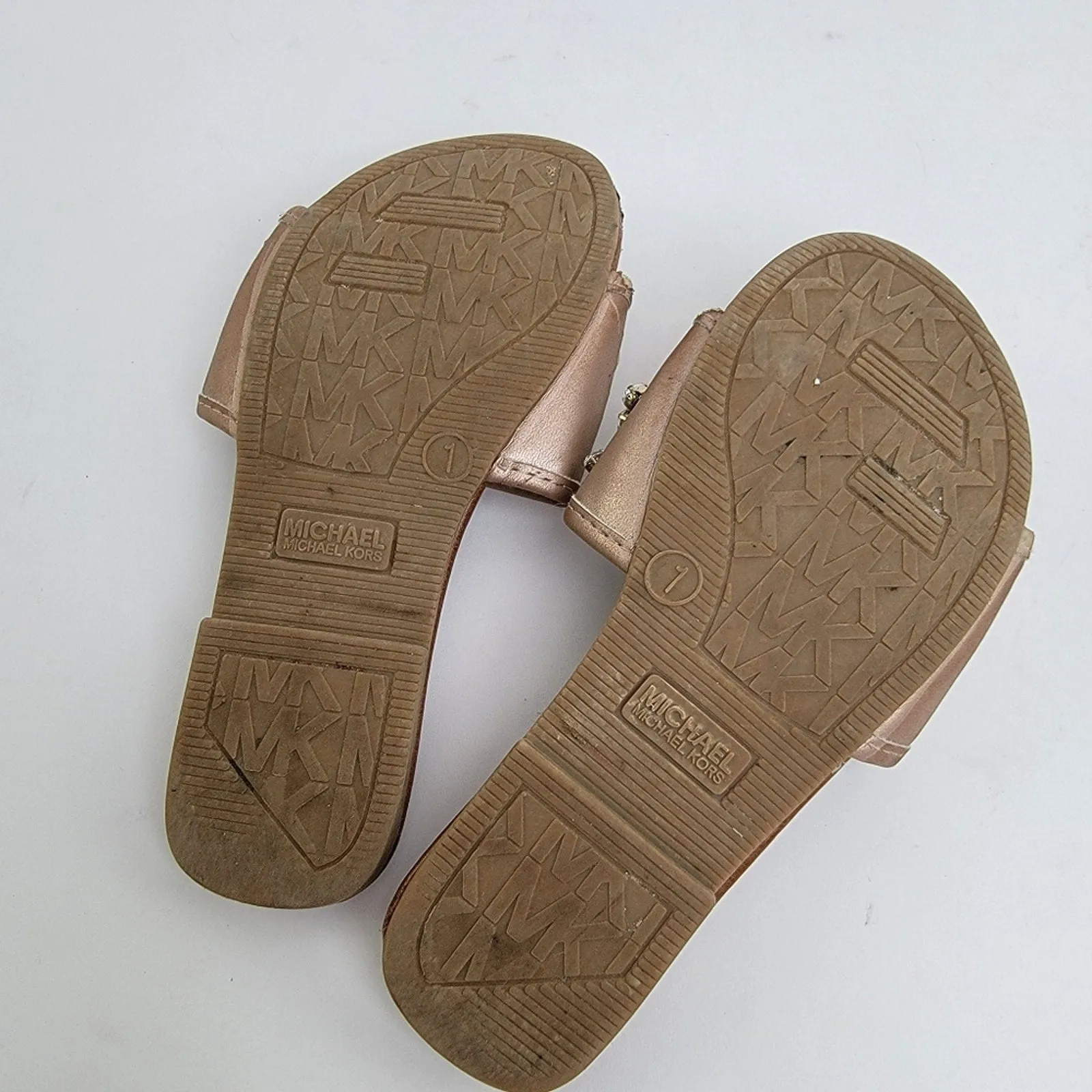 Michael Michael Kors Girls Rhinestone Gem Flip Flop Sandals - 1 C