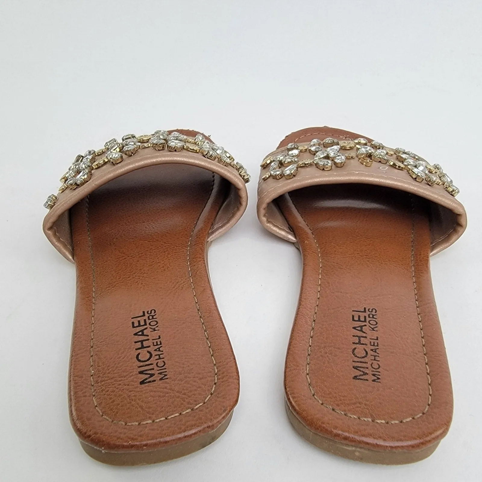Michael Michael Kors Girls Rhinestone Gem Flip Flop Sandals - 1 C