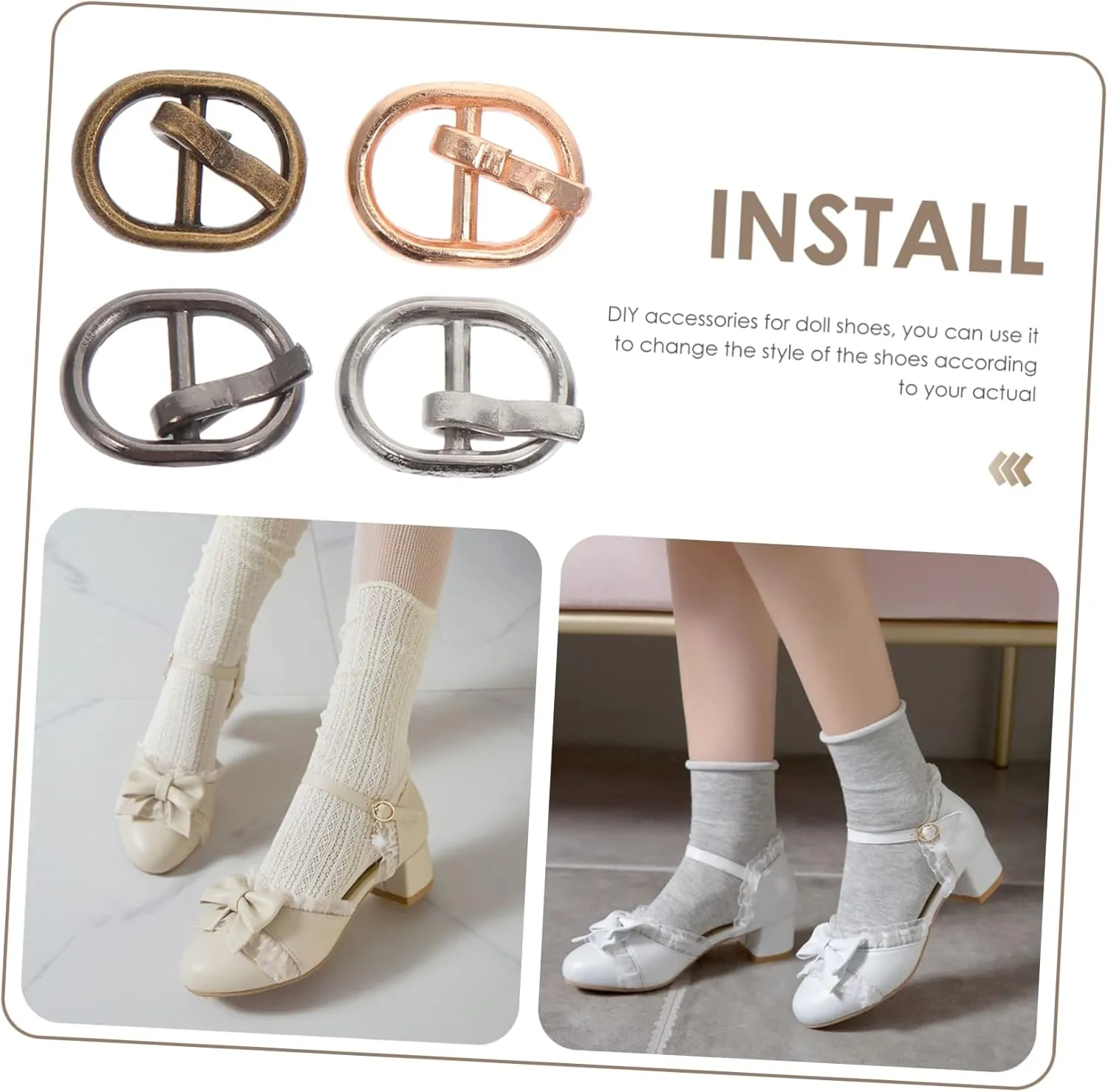Mini Doll Garment Buckles Multi Colored Shoe and Belt Accessories for DIY Craft Projects Durable Alloy