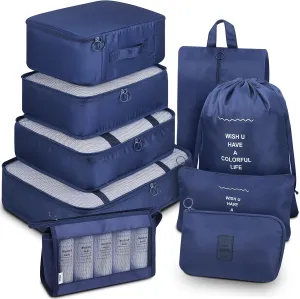 Mossio 9 Set Packing Cubes with Shoe Bag & Electronics Bag - Luggage Organizers Suitcase Travel Accessories