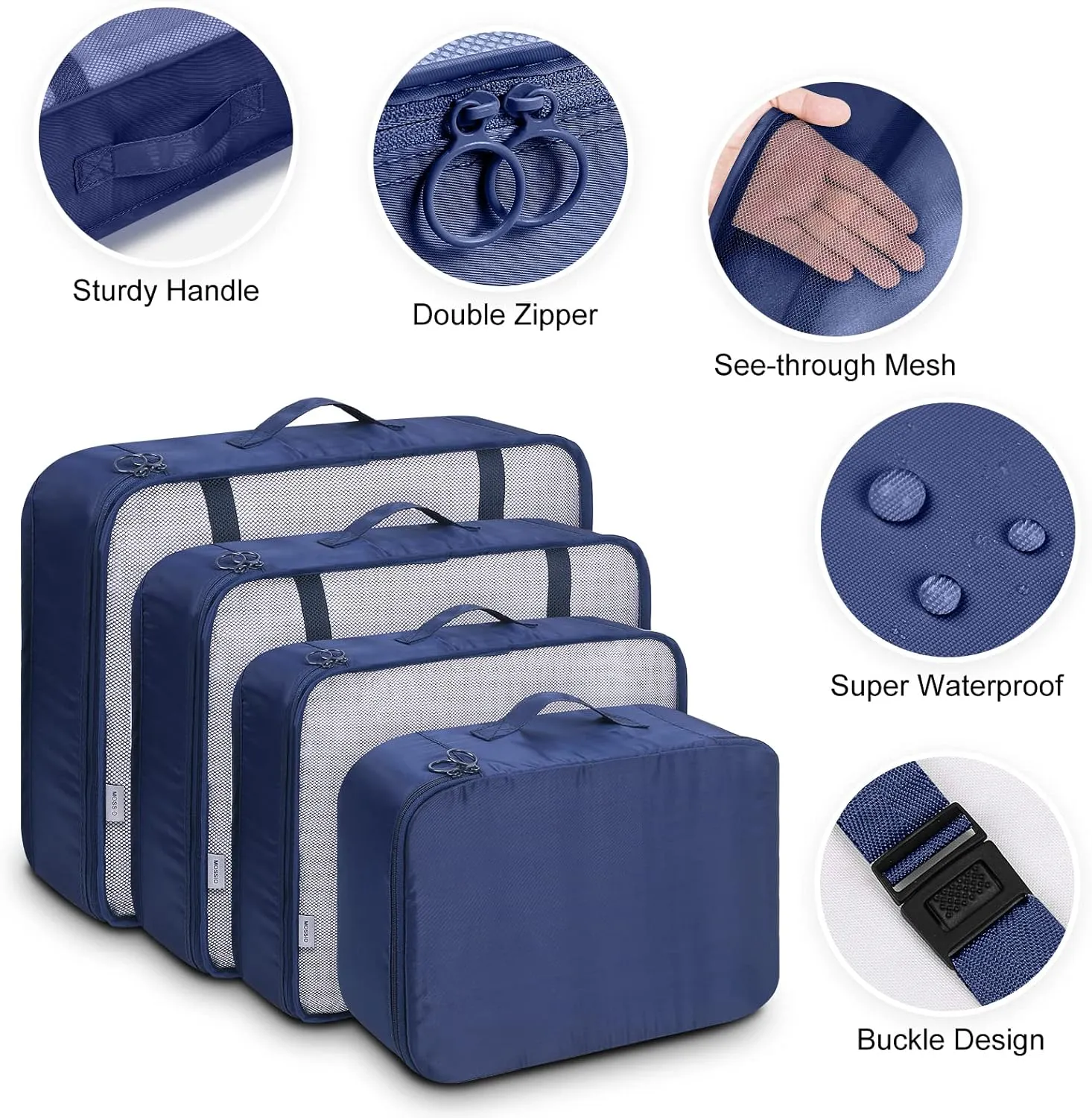 Mossio 9 Set Packing Cubes with Shoe Bag & Electronics Bag - Luggage Organizers Suitcase Travel Accessories
