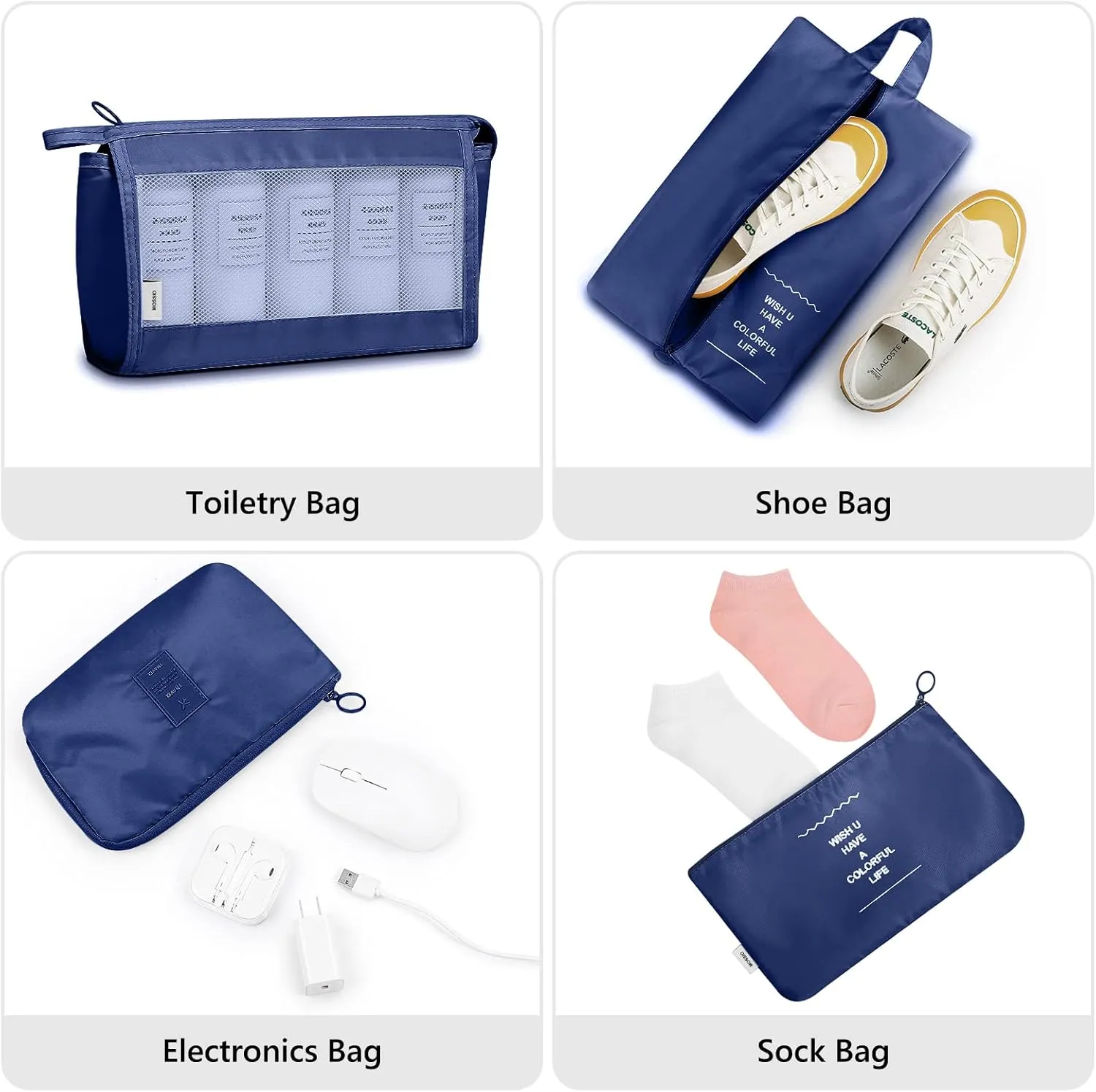 Mossio 9 Set Packing Cubes with Shoe Bag & Electronics Bag - Luggage Organizers Suitcase Travel Accessories