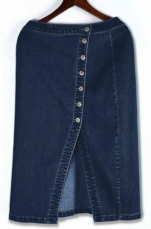 NaRHbrg Denim Skirts for Women's Casual Distressed Ripped A-Line Denim Short Skirt Zipper Front Denim Mini Skirt with Pocket
