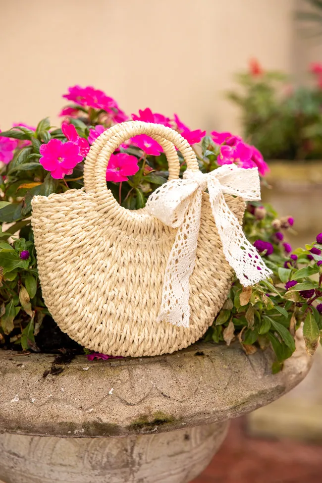 Natural Mini Straw Bow Bag SALE