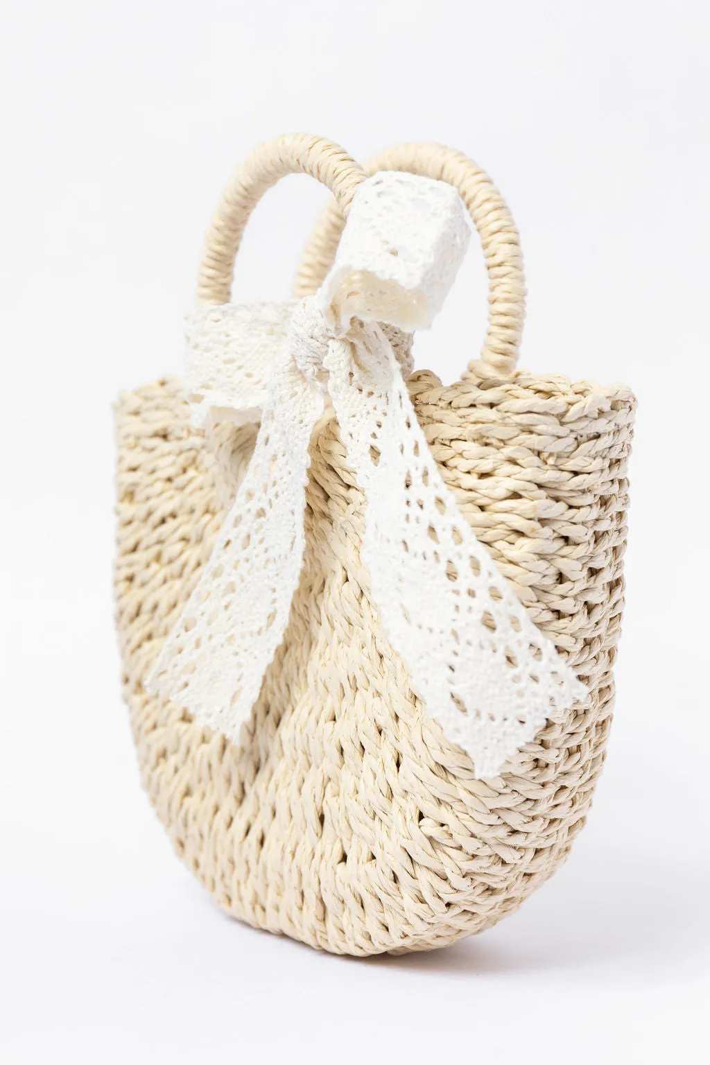 Natural Mini Straw Bow Bag SALE