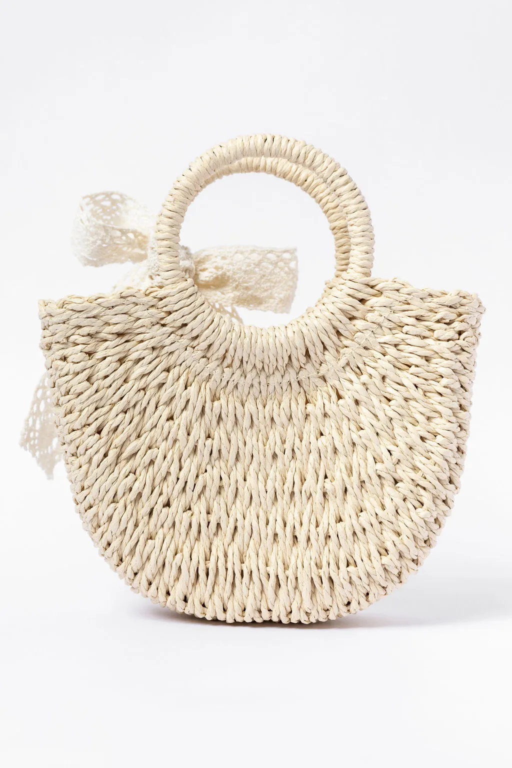 Natural Mini Straw Bow Bag SALE