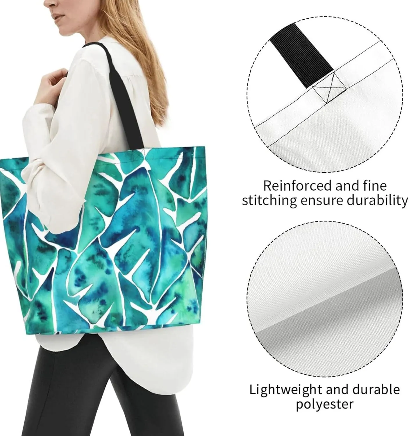 Navy Blue White Stripes horizontal Women's Tote Bag Large Capacity Single Shoulder Bags Handbag for Shopping Work