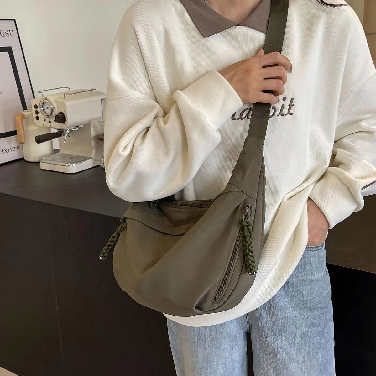 Nylon Crossbody Bags for women Purse Handbags Shoulder Bags Travel Tote Messenger Bag Men Hobo Bags