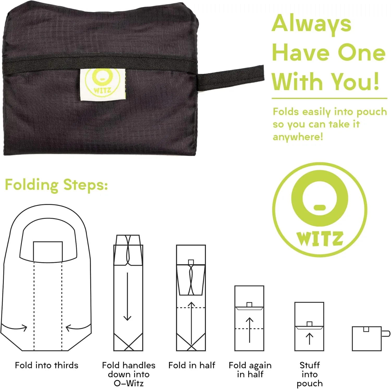 O-WITZ Reusable Grocery Bags | Vibrant Tote Bag For Groceries, Gym, Beach Gear, Toys & More | Washable Design With Large Handles For Maximum Convenience | Folds Into A Small Pouch, 3 Pack, Cats
