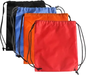 Pack of 4 Portable Travel Dust-Proof Waterproof Nylon Travel Shoe Organizer Tote Bags w/Drawstring, 15"x13" (Multicolor)