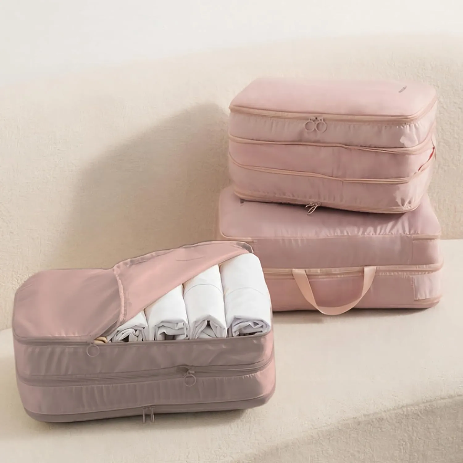 Packing Cubes for Travel - Double Layer Luggage Organizer Bags - Clothing Bag - Space Saving Travel Bags - Compression Organizer Split Bag, Lightweight Zipper, for Carry Clothes, Shoes