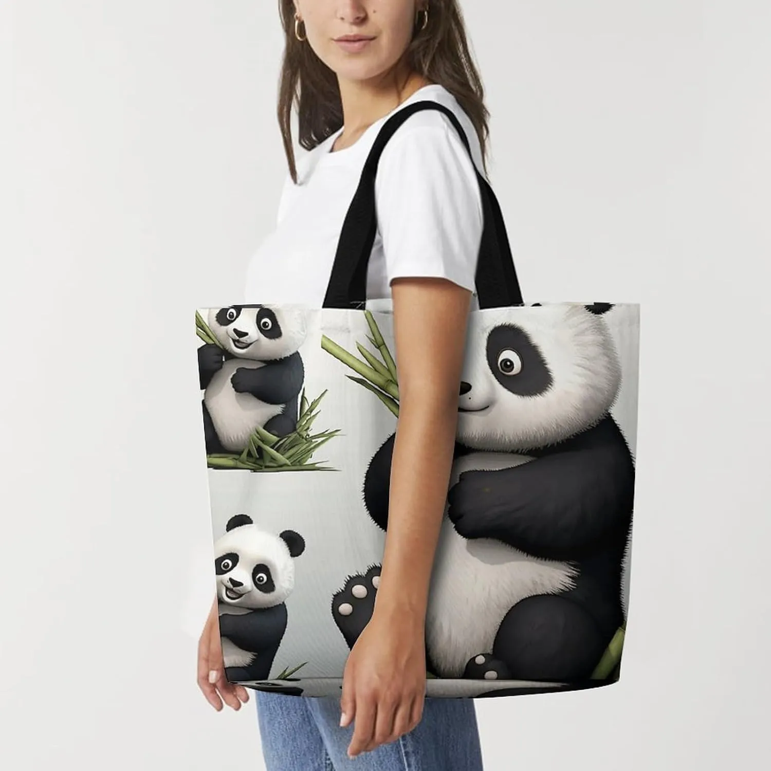 Painting Flower Pigs Beach Bag Reusable Tote Bag Foldable Grocery Bags Women Shopping Bags for Daily Essentials