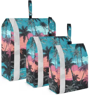 Palm Trees Colorful Packing Cubes for Travel 3 Set Travel Bags Organizer Luggage Accessories for Packing
