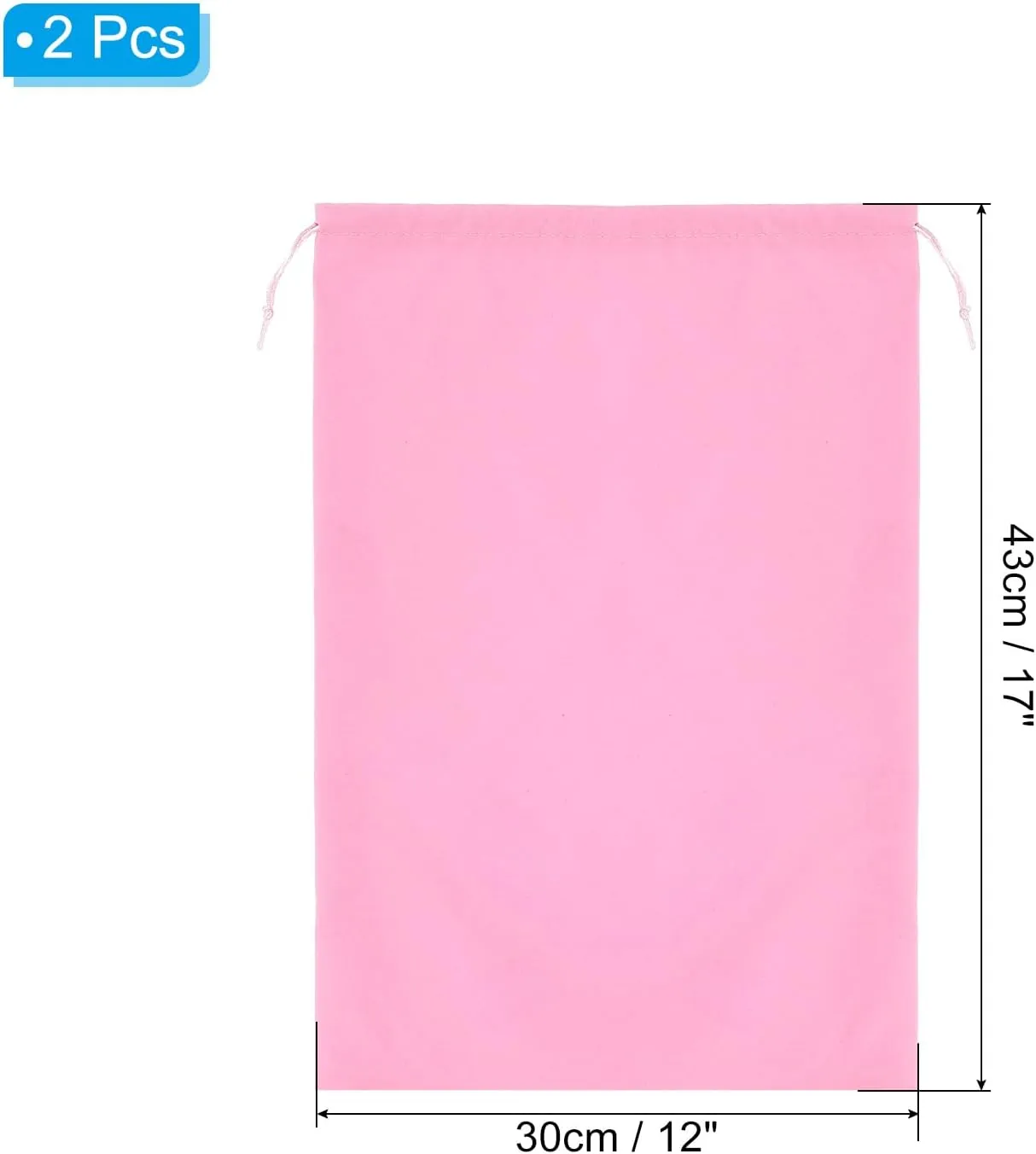 PATIKIL Shoe Dust Bag, 2 Pack Duster Flannel Shoes Pouch with Drawstring Washable Breathable Travel Shoe Bags for Home Luggage Storage, 12x17" Pink
