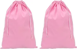 PATIKIL Shoe Dust Bag, 2 Pack Duster Flannel Shoes Pouch with Drawstring Washable Breathable Travel Shoe Bags for Home Luggage Storage, 12x17" Pink