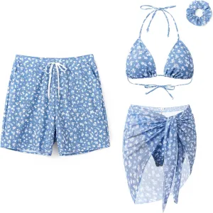 PATPAT Family Matching Summer Swimwear, Women Swimsuit, Men Quick-Dry Swim Trunks, Kids Swimwear