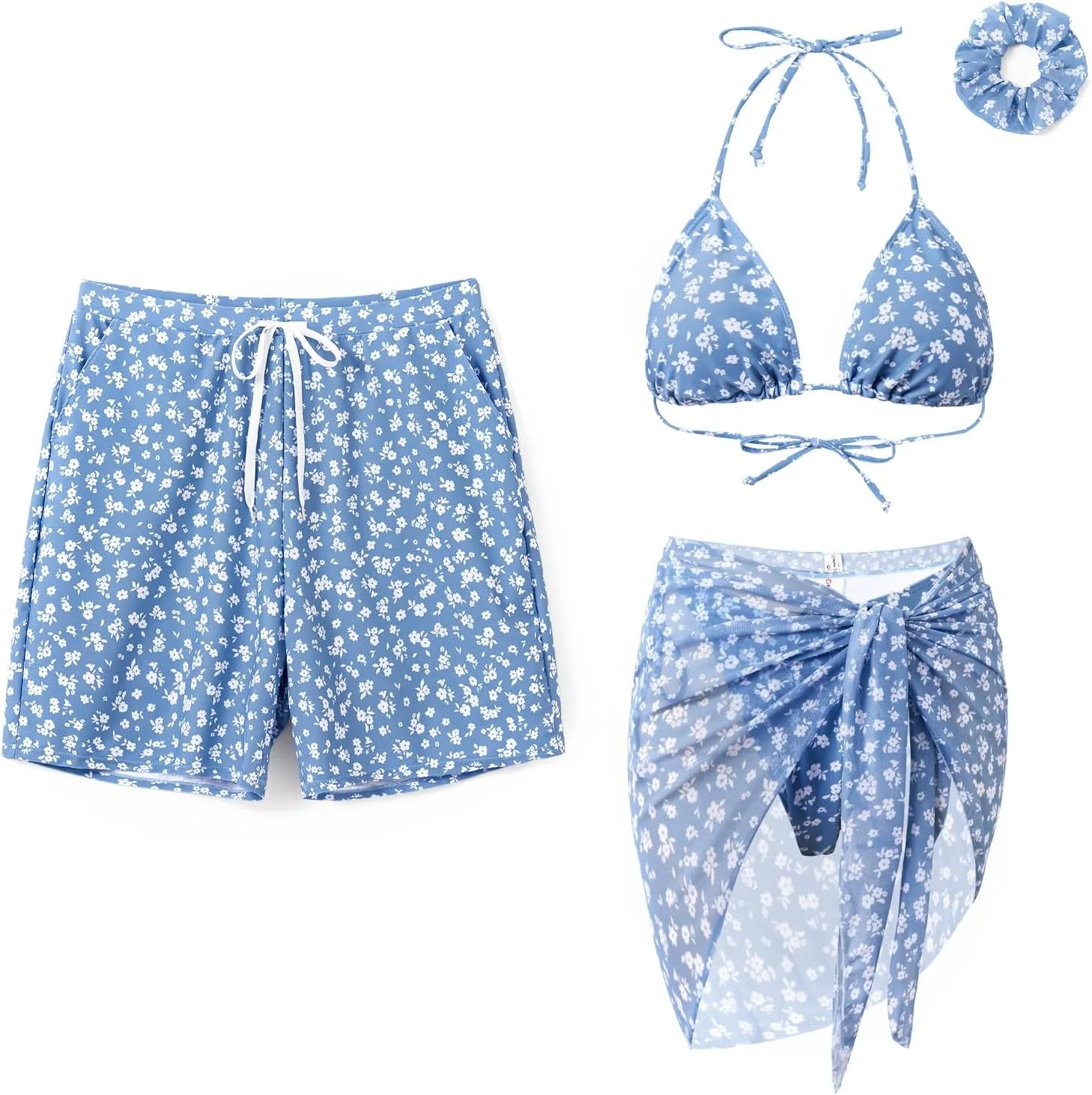 PATPAT Family Matching Summer Swimwear, Women Swimsuit, Men Quick-Dry Swim Trunks, Kids Swimwear