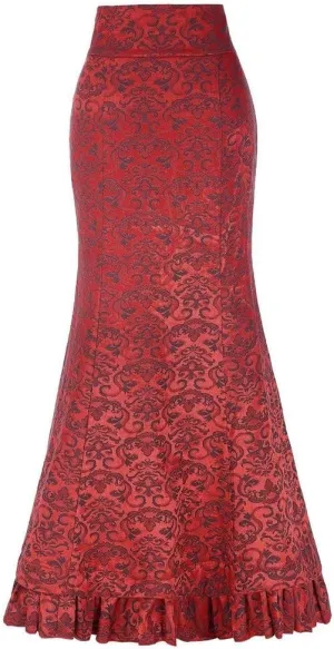 Pencil Skirts for Women Knee Length Plus Size Fishtail Ruffle Skirt Mermaid Style Skirt Retro Women Vintage