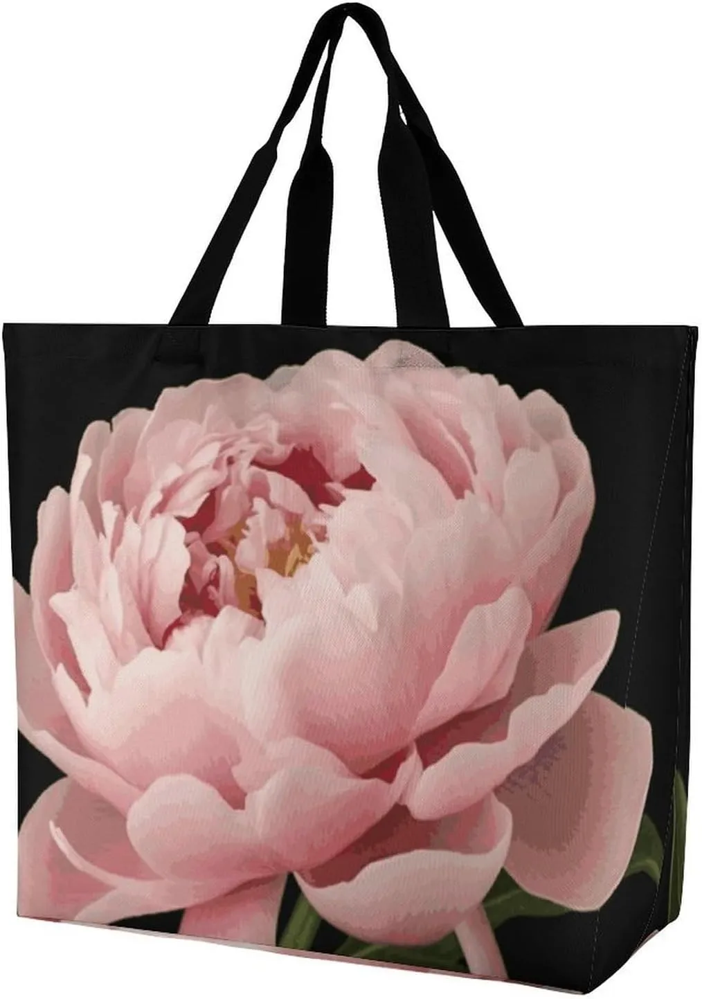 Peony Tote Bag for Women Reusable Eco-friendly Shopping Bags Large Capacity Shoulder Bag