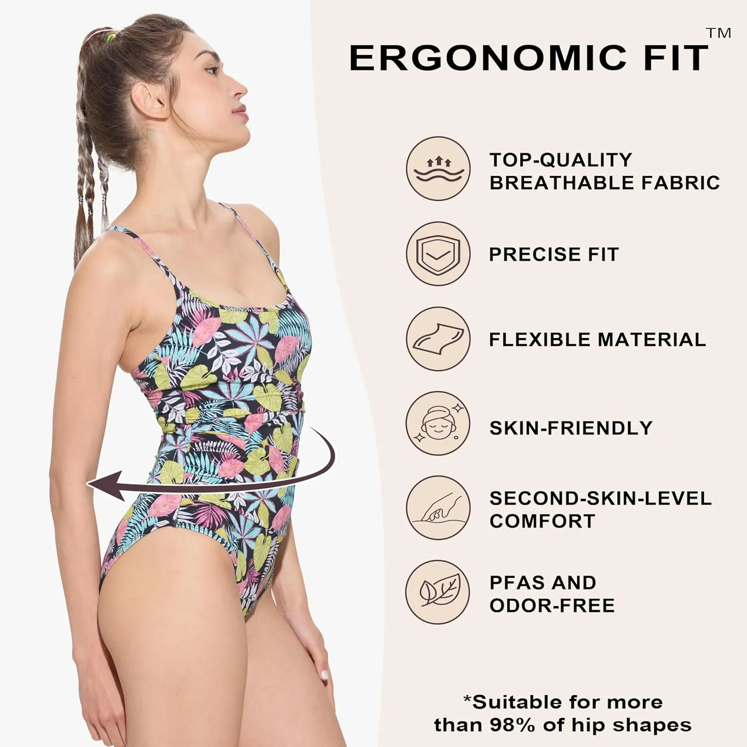 Period Swimwear for Teens One Piece Ultra-Thin Quick-Dry Leakproof Menstrual Swimsuit