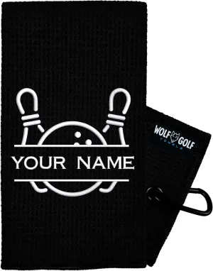 Personalized Bowling Towel - Bowling Ball Towel - Bowling Accessories for Men - Bowling Accessories for Women - Bowling Gift - Custom Bowling Towels