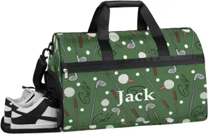 Personalized Golf Sport Sport Gym Bag for Boys Men, Custom Name Travel Duffle Bag with Shoes Compartment Swimming Overnight Weekender Duffel Bag Sport Golf Ball