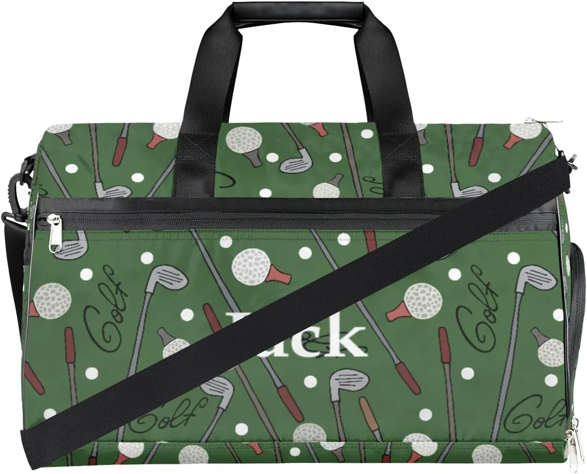 Personalized Golf Sport Sport Gym Bag for Boys Men, Custom Name Travel Duffle Bag with Shoes Compartment Swimming Overnight Weekender Duffel Bag Sport Golf Ball