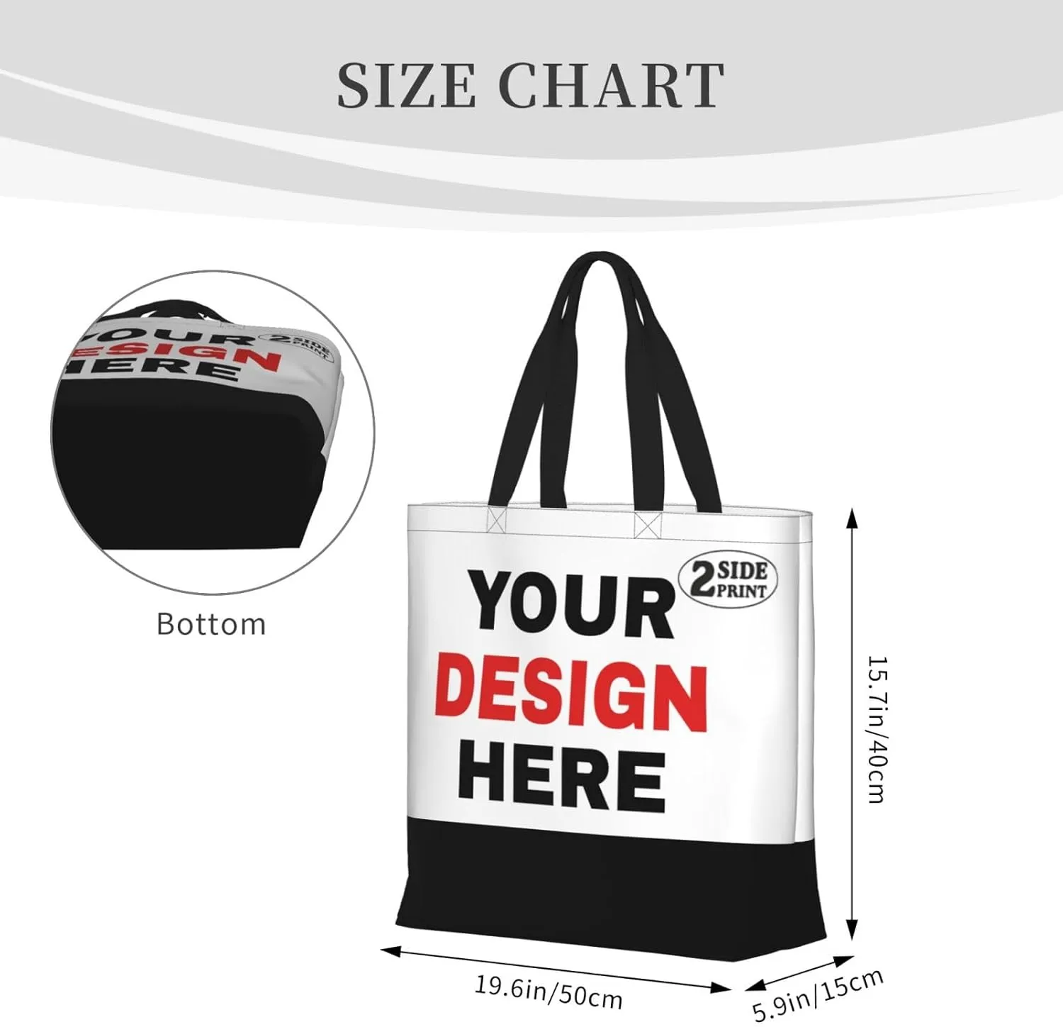 Personalized Tote Bag Custom Tote Bags with Logo Design Your Own Image Custom Bag