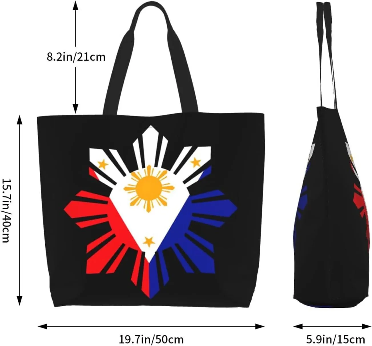 Philippine Sun Flag Women's Tote Bag Large Capacity Single Shoulder Bags Handbag for Shopping Work