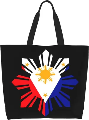 Philippine Sun Flag Women's Tote Bag Large Capacity Single Shoulder Bags Handbag for Shopping Work