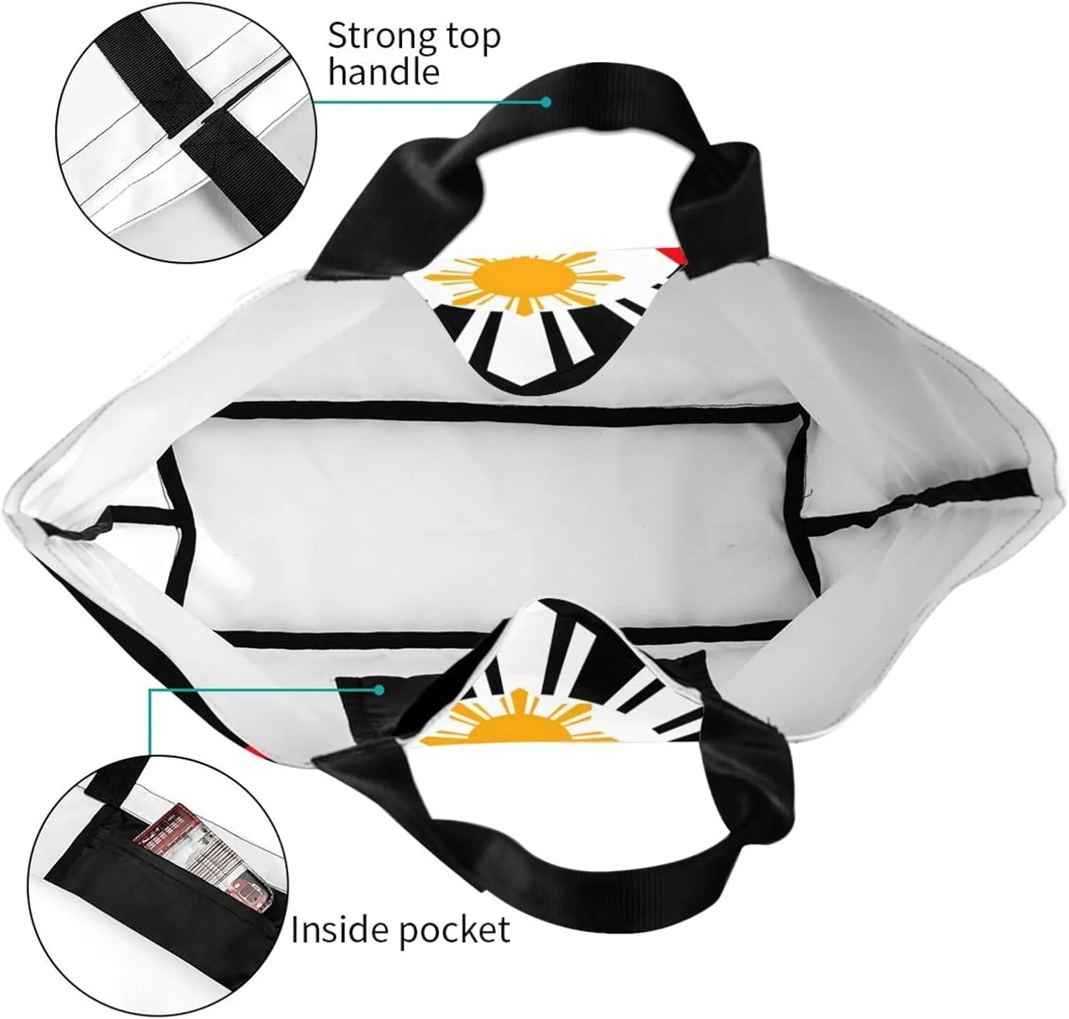 Philippine Sun Flag Women's Tote Bag Large Capacity Single Shoulder Bags Handbag for Shopping Work