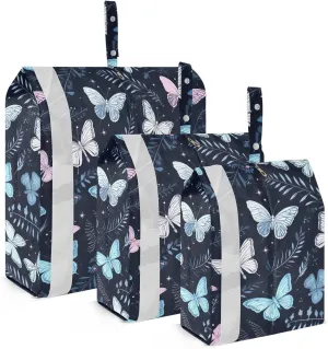 Pink Blue Dragonflies Packing Cubes for Travel 3 Set Compression Travel Cubes Luggage Accessories for Organization