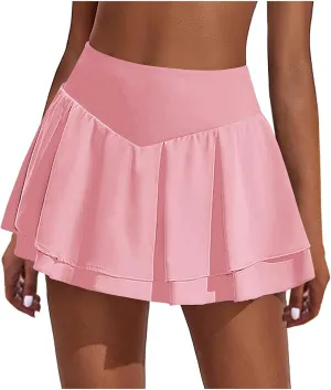 Pleated Tennis Skirts for Women High Waisted Golf Skorts Tummy Control Cheerleading Skirts Active Athletic Skort