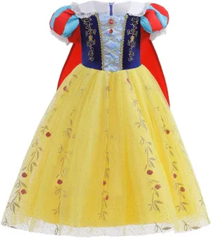 Princess Dress Up for Little Girls Snow White Birthday Party Halloween Costume Christmas Outfits (w/Accessories)