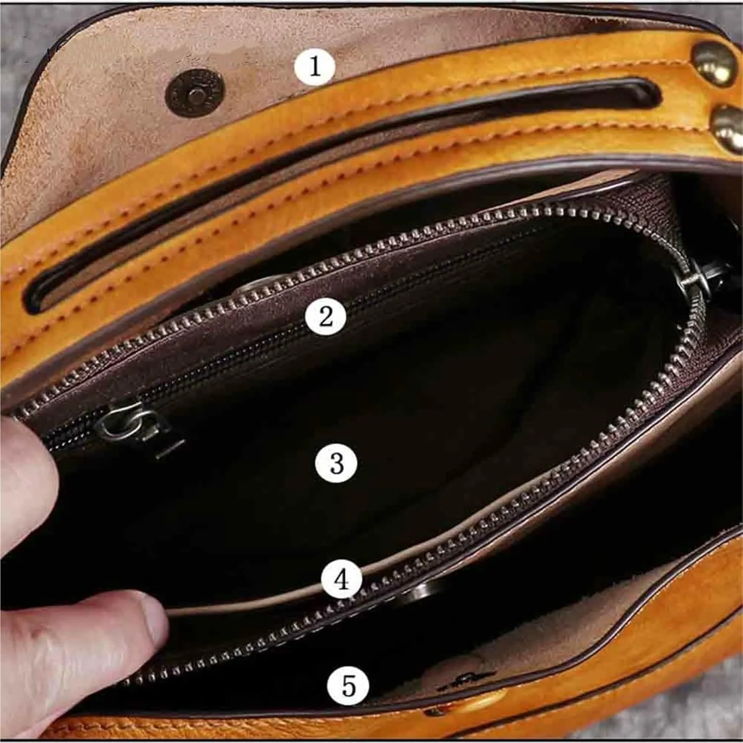 Retro Genuine Leather Shoulder Bags Handmade Women Bucket Bag First Layer Cowhide Top-handle Bags For Female