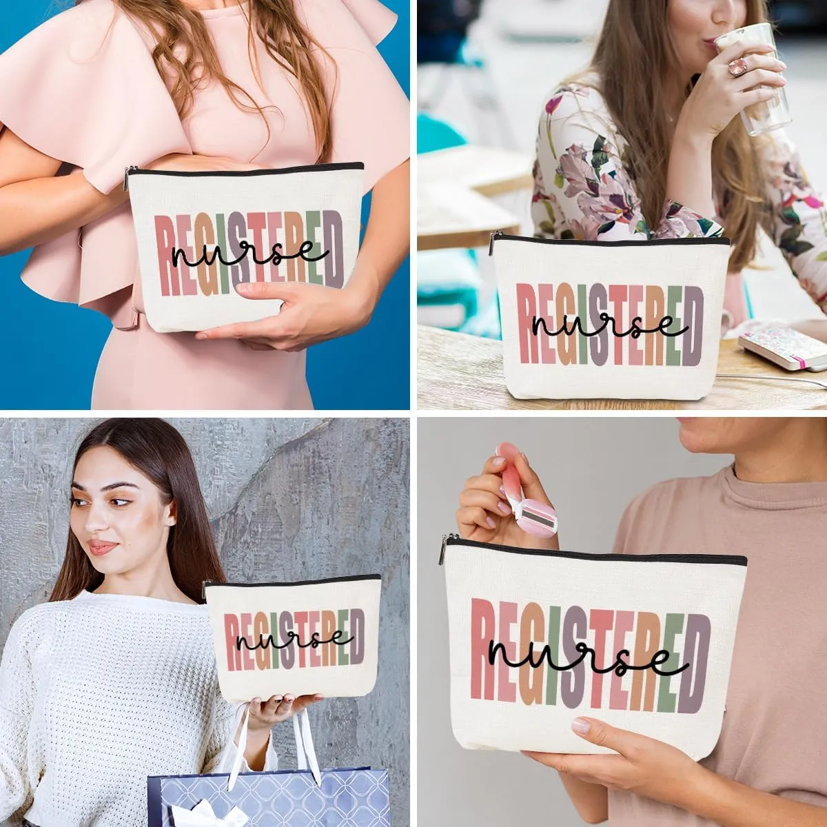 RN Nurse Bag - Nursing Accessories for Work, Graduation, Christmas & Appreciation - Cosmetic Makeup Bag for Women
