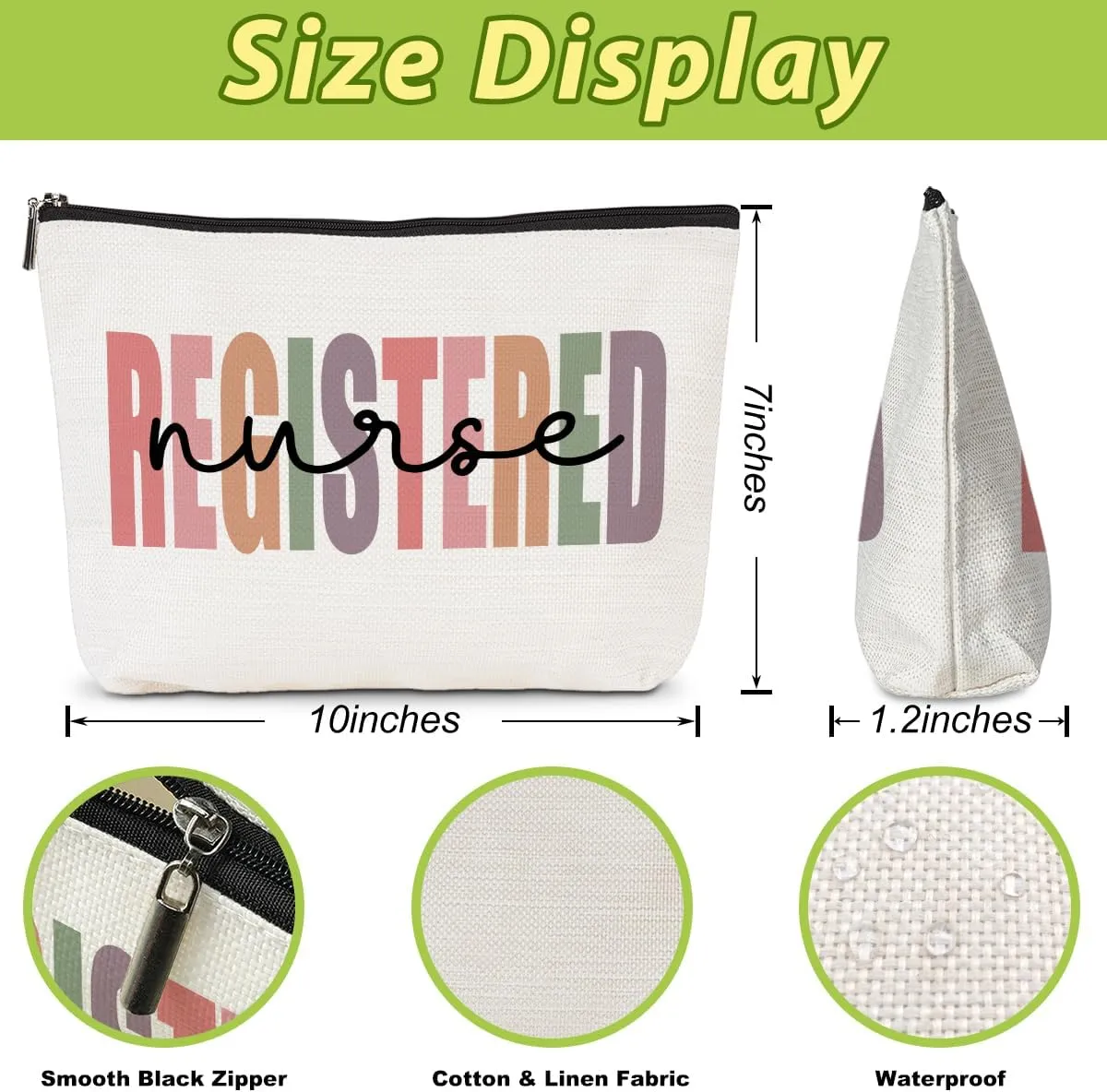 RN Nurse Bag - Nursing Accessories for Work, Graduation, Christmas & Appreciation - Cosmetic Makeup Bag for Women