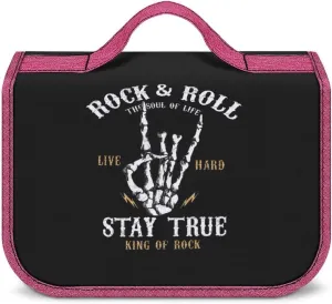 Rock&roll Toiletry Bag with Hanging Hook Large Cosmetic Bags Detachable Makeup Pouch Bathroom Accessories