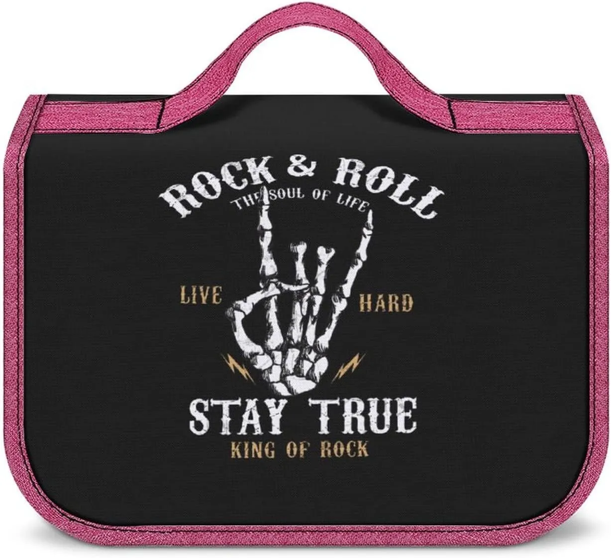 Rock&roll Toiletry Bag with Hanging Hook Large Cosmetic Bags Detachable Makeup Pouch Bathroom Accessories