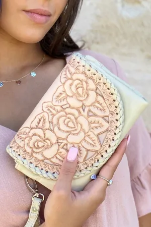 ROSE STITCH PURSE NATURAL