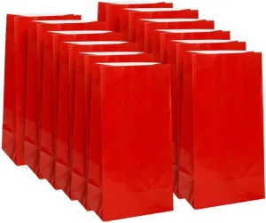 Ruby Red Party Paper Bag | 10" x 5" | 12 Pcs