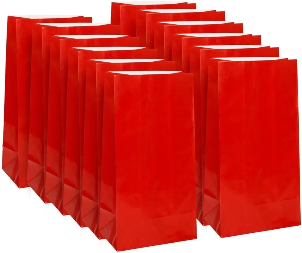 Ruby Red Party Paper Bag | 10" x 5" | 12 Pcs