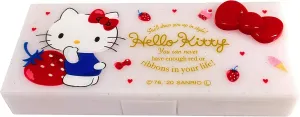 Sanrio Hello Kitty Container Cosmetic Care Case Makeup Travel Accessory Cases 4.1in x 1.9in x 0.8in (Happiness)