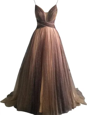 Sarahbridal Long Women's Formal Dresses Chiffon Pleated Backless Evening Gowns Sheath Flowy Prom Party Dress
