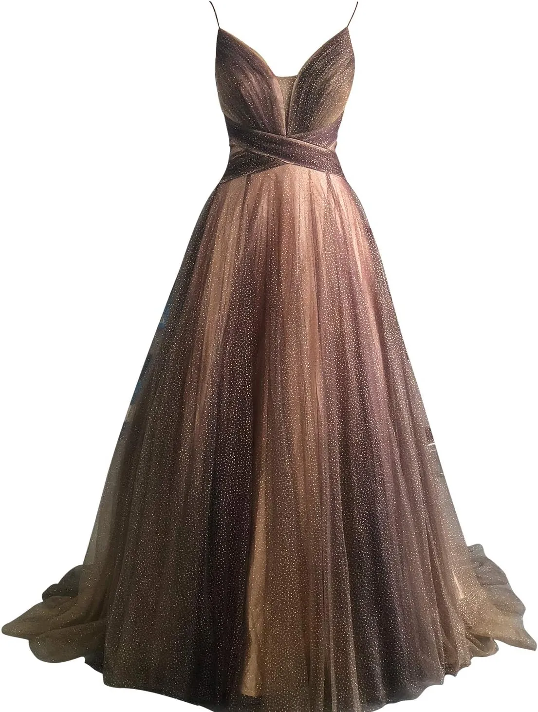 Sarahbridal Long Women's Formal Dresses Chiffon Pleated Backless Evening Gowns Sheath Flowy Prom Party Dress
