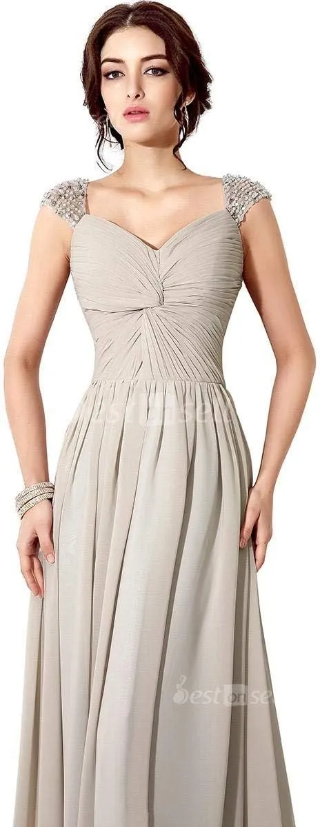Sarahbridal Women's Beaded Bridesmaid Prom Dress Long Chiffon Evening Ball Gowns