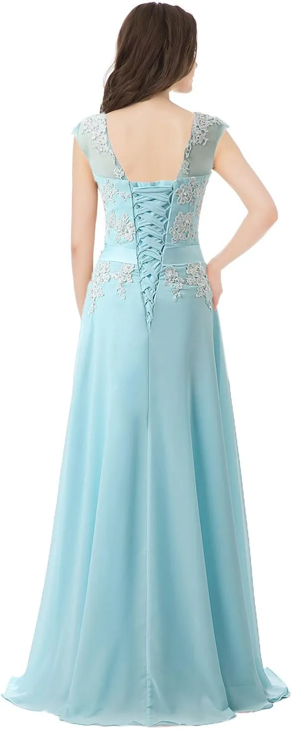 Sarahbridal Women's Long Prom Dress Chiffon Bridesmaid Dresses Ball Gowns SSD181