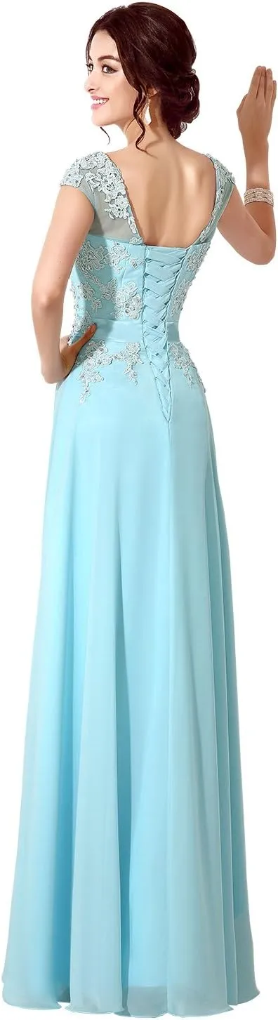 Sarahbridal Women's Long Prom Dress Chiffon Bridesmaid Dresses Ball Gowns SSD181