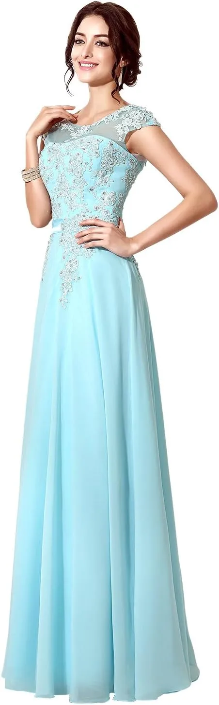 Sarahbridal Women's Long Prom Dress Chiffon Bridesmaid Dresses Ball Gowns SSD181