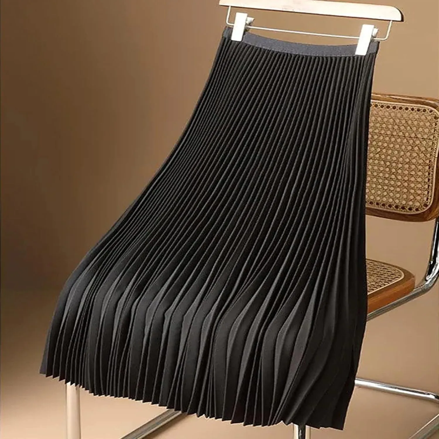Satin Skirts for Women Silk Soft Smooth Skirt Solid Color Ruched Comfort Skirt Flowy Swing Stretch Skirts